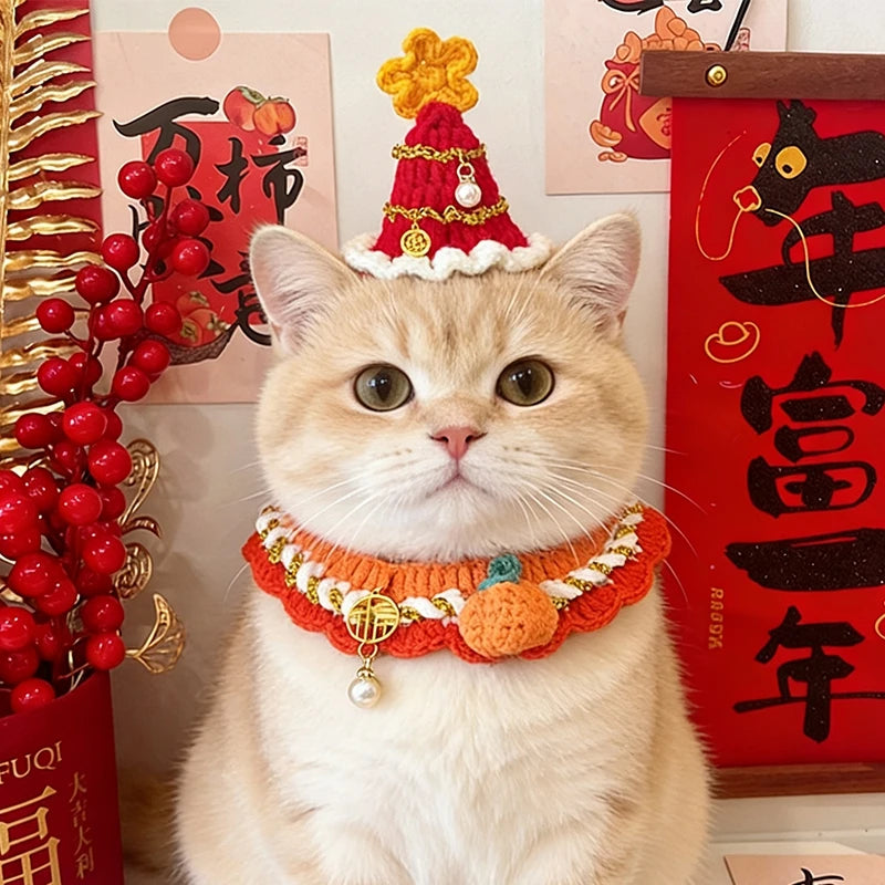 Cute Lion Mane Cat Wig Hat Pet Hat for Dogs Cats Kitten Cap 2026 New Year Party Cosplay Costume Cat Accessories Photo Props